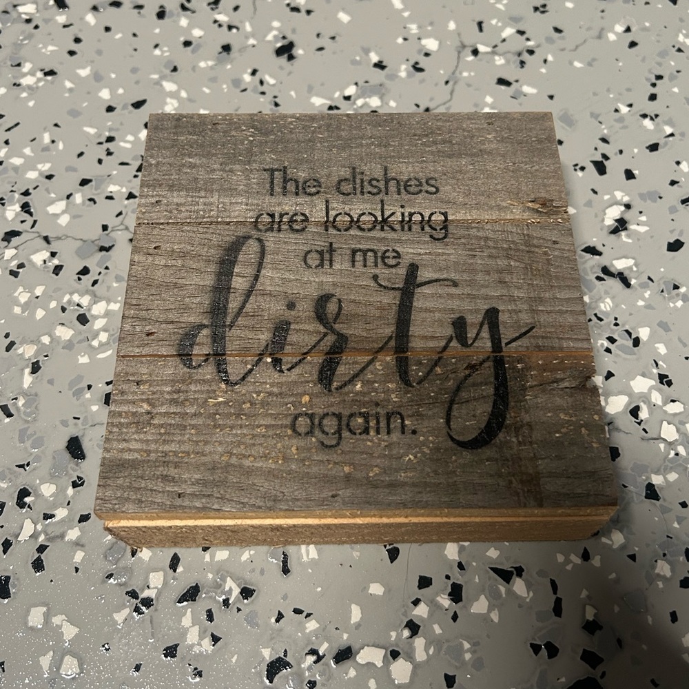 Kitchen Dishes Sign - Rustic Grey